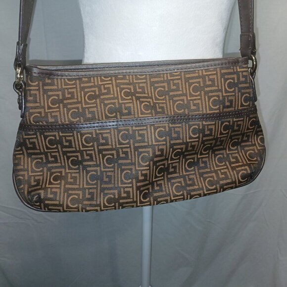 LIZ CLAIBORNE, CROSSBODY HANDBAG, VINTAGE,  BROWN AND BLACK DESIGN - Picture 3 of 7